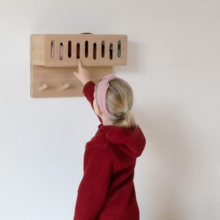 Ehrenkind® Kindergarderobe | Aus robusten Holz | Garderobe Kinder | Klein Natur mit Sichtfenster | g