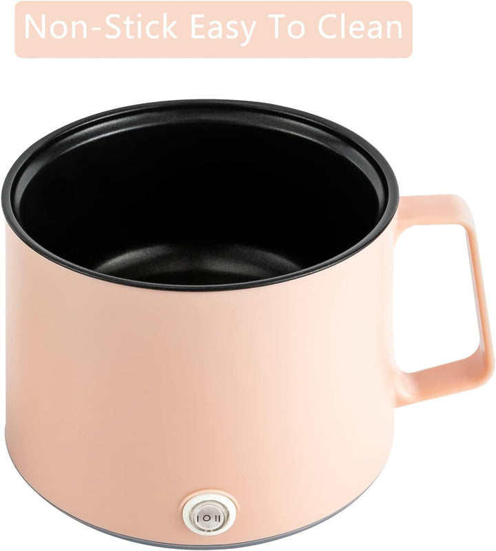 Hot Pot Elektrisch Mit Dampfgarer Elektrischer Topf 1.7L Hotpot Antihaft Mini Elektropfanne,Mit Deck