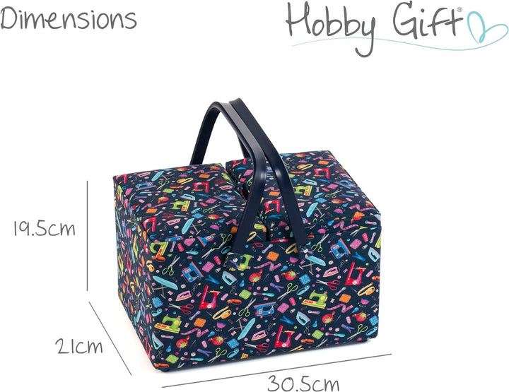 Hobby Gift Nähkästchen, gross, rechteckig, Doppeldeckel, Mini-Nähmaschinen Mini-nähmaschinen Rechtec