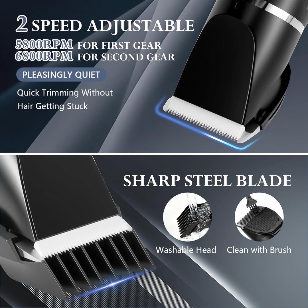 Cozary Haarschneidemaschine, Barttrimmer Herren Profi mit LED-Anzeige, 180 Min, Bartschneider Herren