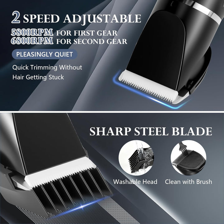 Cozary Haarschneidemaschine, Barttrimmer Herren Profi mit LED-Anzeige, 180 Min, Bartschneider Herren