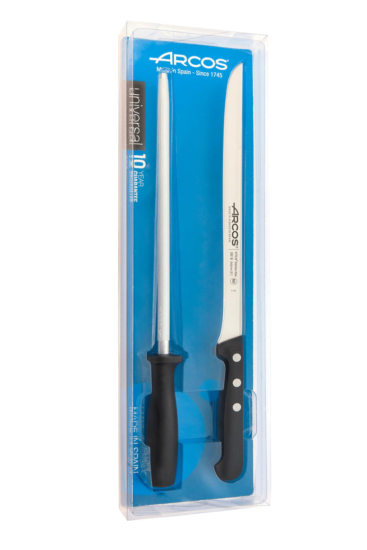 Arcos Serie Universal - Küchenmesser-Set Ham Küchenmesser-Set 2 Stück (1 Knife + 1 Wetzstahl) - Klin