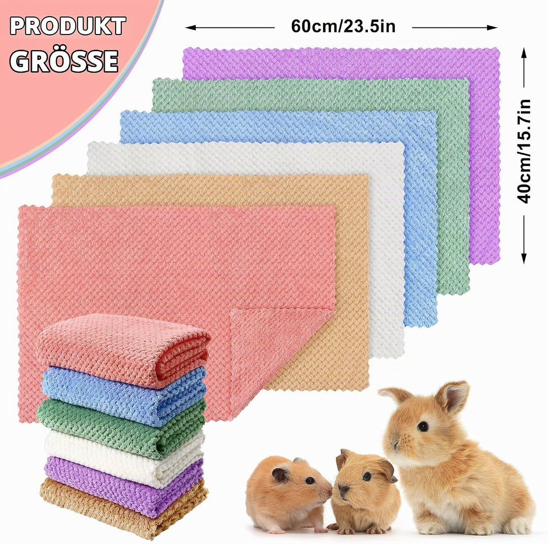 6 Stück Fleece-Decke für Meerschweinchen, 23.5 x 15.5 Zoll Meerschweinchen-Einstreu Wiederverwendbar
