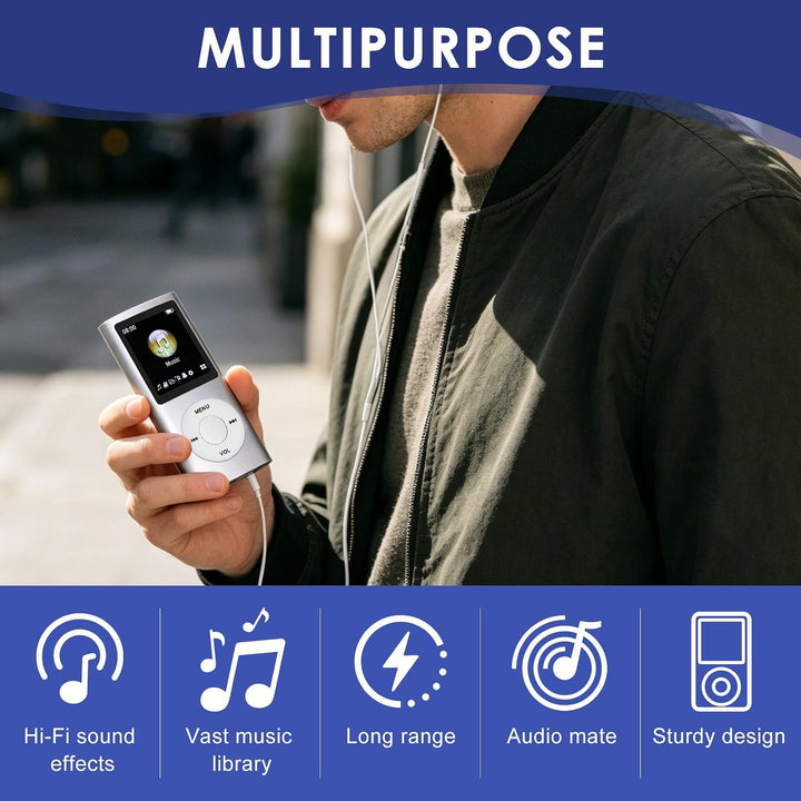 MP3/MP4-Player Unterstützt Bis zu 64 GB TF-Karte Tragbarer MP3 Musik Player 1.8 Zoll LCD Bildschirm
