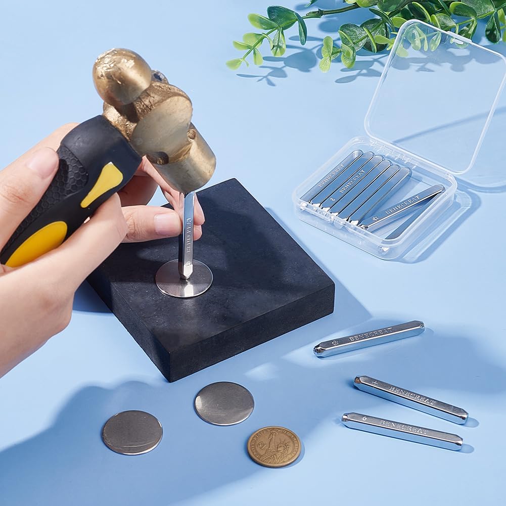 BENECREAT 12 Stück 3mm Metallstempel-Set, Herz-Stern-Muster Design Schnitzerei Prägestempel für Meta