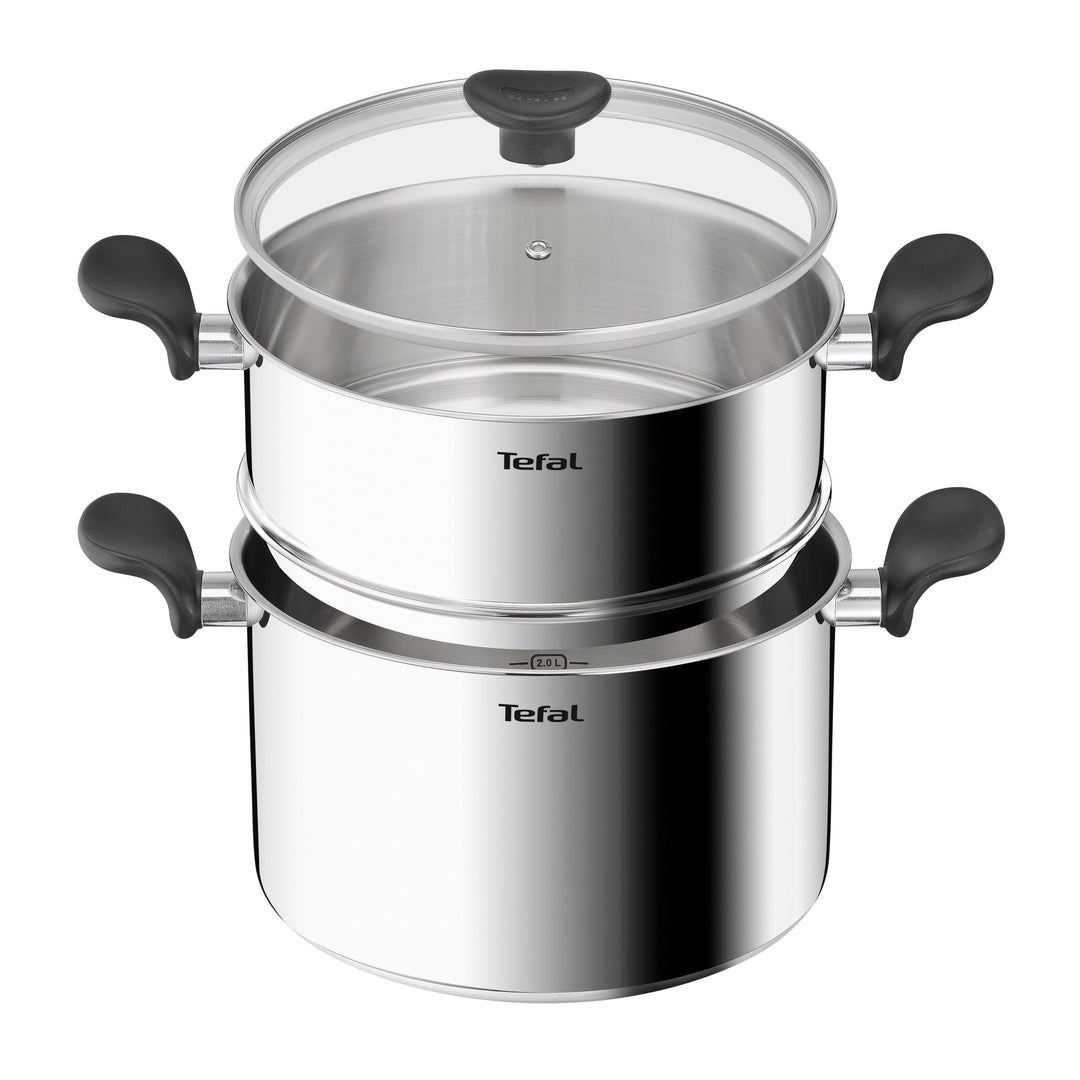 Tefal Primary E3089504 Couscous-Topf 24 cm und Dampfkorb, 4-5 Personen, Induktion, Dampfkorb mit kle