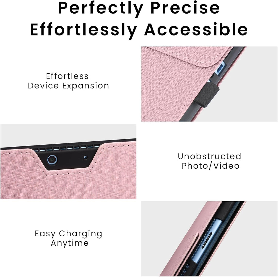 Omnpak Hülle für Surface Pro 9 Tablet, Business-Hülle mit Stifthalter, Einstellbarer Multi-Betrachtu
