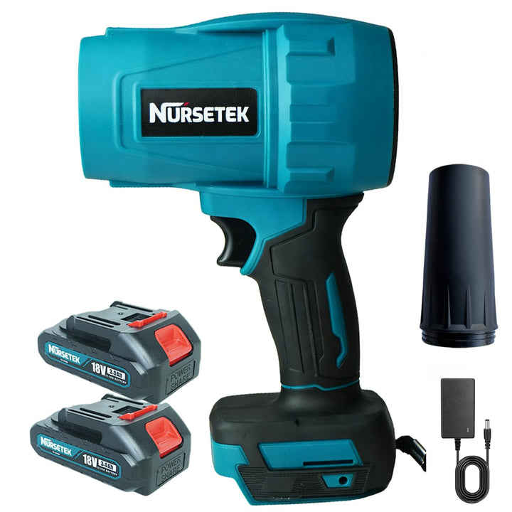 Akku Laubbläser, Kompatibel mit Makita 18V Akku, 2×3000mAh Akkus &amp; Ladegerät, Kabelloser Laubpuster