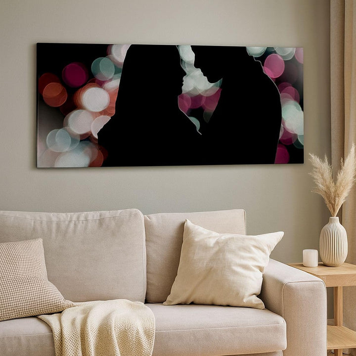 Panorama Bilder auf Leinwand Paar Liebe Beziehung Leinwandbild 90x30cm Wandbilder Dekoration Wohnzim