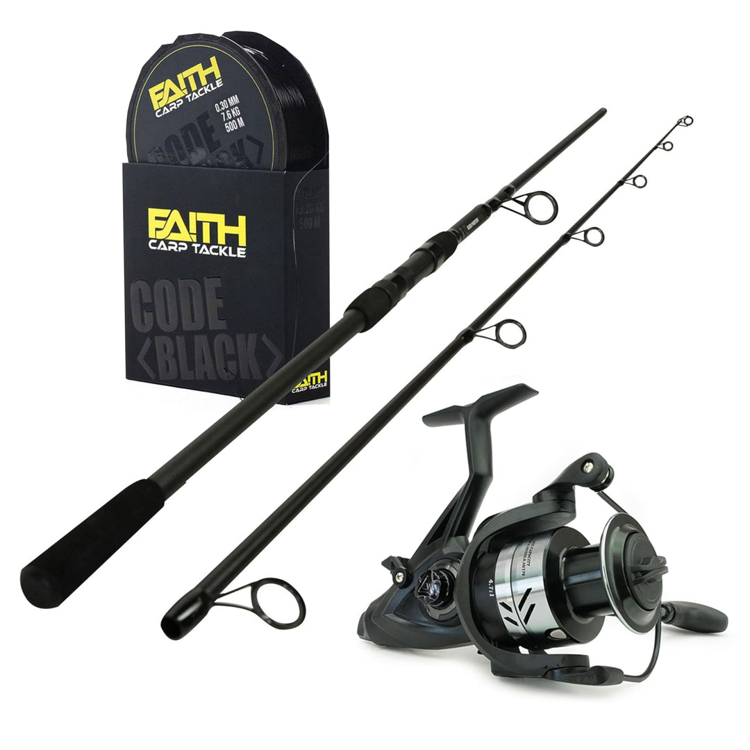Black Phantom Hybrid Karpfen Set - 10Ft - 3.00lbs - Nobilis LL 3500 - Oneshot -Kompaktes und leistun