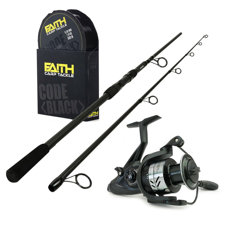 Black Phantom Hybrid Karpfen Set - 10Ft - 3.00lbs - Nobilis LL 3500 - Oneshot -Kompaktes und leistun