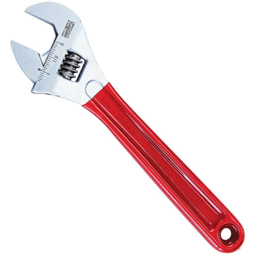 Klein Tools D507-10 Rollgabelschlüssel mit Extra-Kapazität, Rot 257 mm getauchter Griff, 257 mm geta