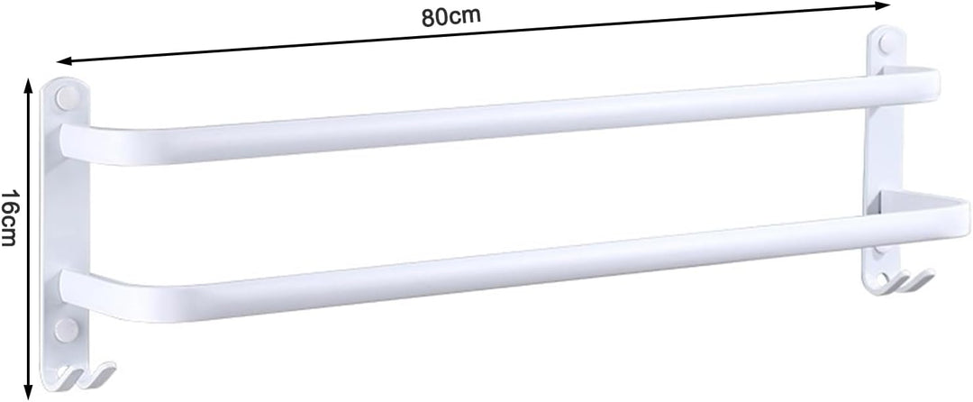 80CM Handtuchhalter Ohne Bohren, Handtuchhalter Weiss, Handtuchhalter Wand, Handtuchhalter Ohne Bohr