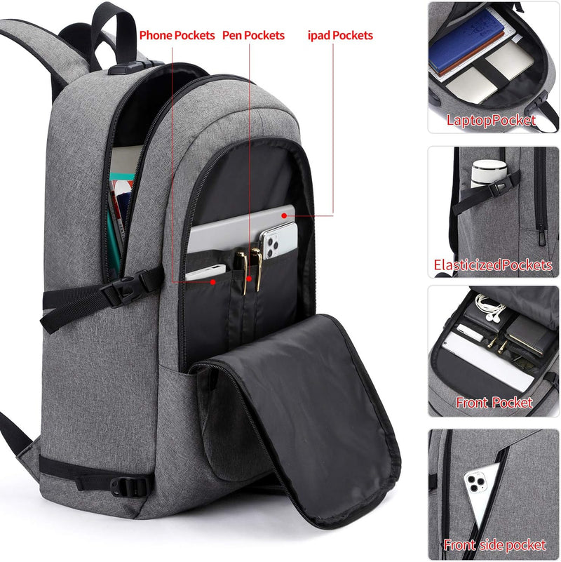 WENIG Laptop Rucksack Herren,17 Zoll Laptop Anti Diebstahl Rucksack Tasche Schulrucksack Business No