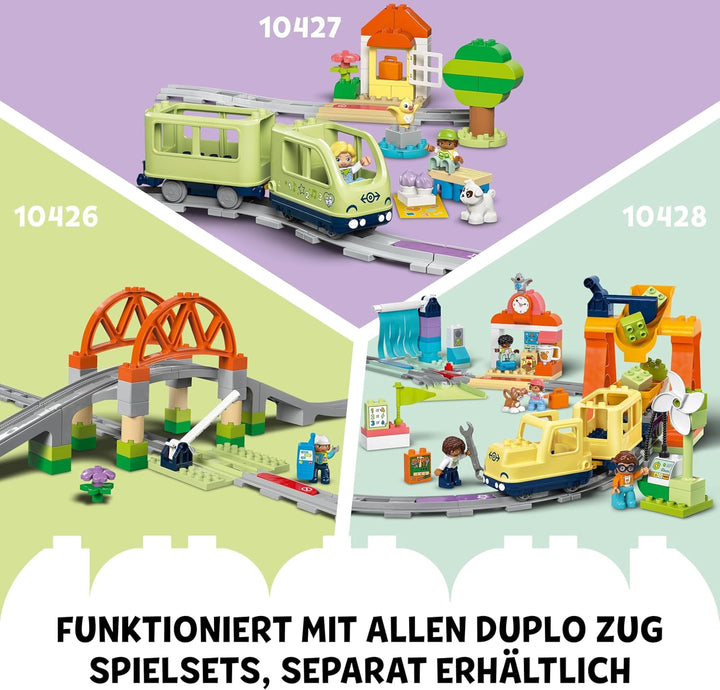 LEGO DUPLO Town Eisenbahntunnel und Schienen – Erweiterungsset, Geschenk für Kleinkinder, fördert di