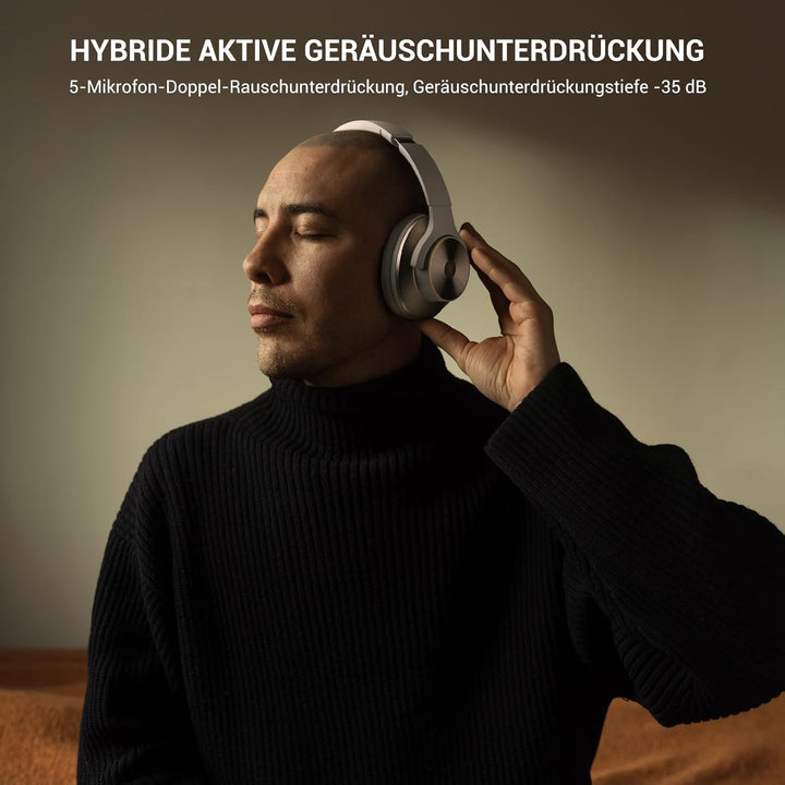 OneOdio A10 Bluetooth Kopfhörer Over Ear mit Hybrid Active Noise Cancelling, Bis zu 62 Std., Kabello