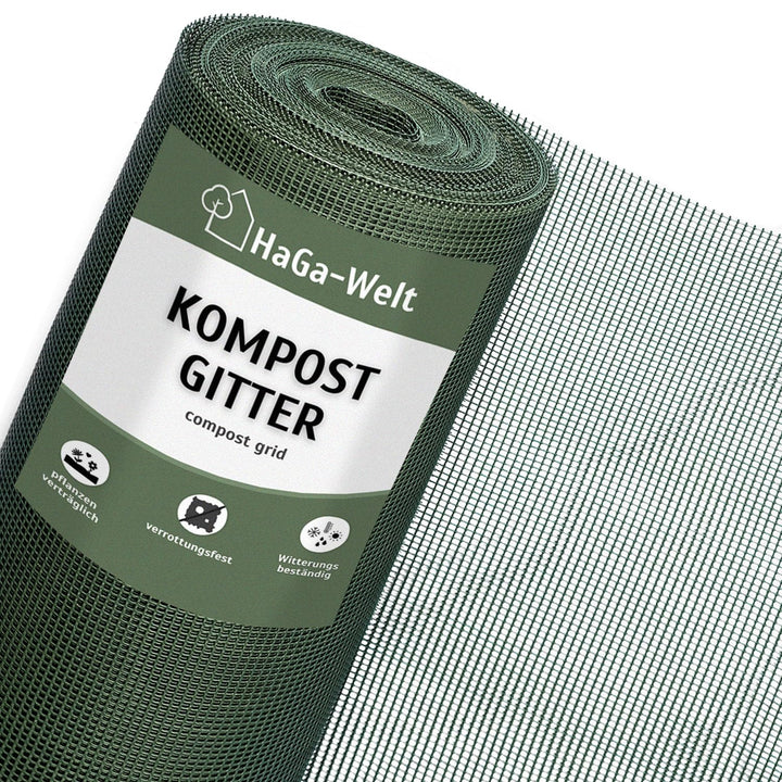 HaGa Kompostgitter 0,8m x 25m - Hochwertiger Kunststoff für Abfall & Recycling - Praktische Grösse f