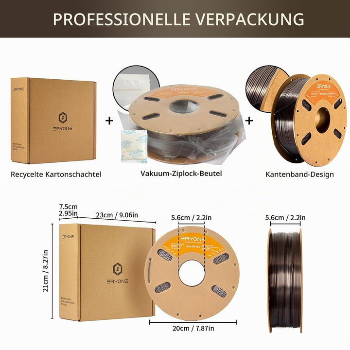 ERYONE Ultra Shiny Silk PLA Filament voor 3D Druker, PLA Filament 1.75mm, +/- 0,03mm,1kg 1 Spule, Ul