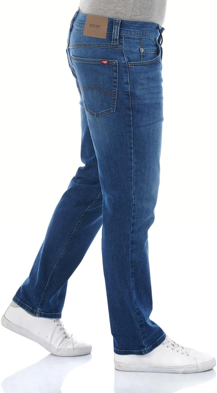 MUSTANG Herren Jeans Tramper Straight Fit Jeanshose Hose Denim Stretch Baumwolle Blau Schwarz w30 w3