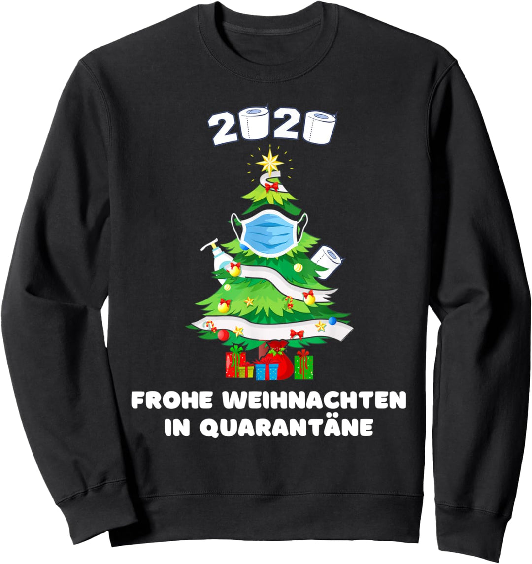 Weihnachten in Quarantäne mit Maske Seife und Klopapier Sweatshirt