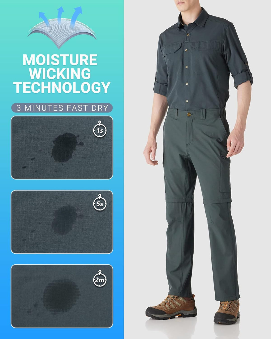 Outdoor Ventures Hemd Herren Freizeithemd Langarm Outdoor Shirt Atmungsaktive Schnell Trocknende Fun