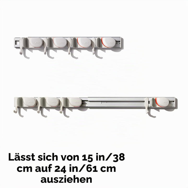 OXO Good Grips Wand-Organizer für Wischmopp- und Besen, 7,6 x 12,7 x 43,2 cm, Organizer
