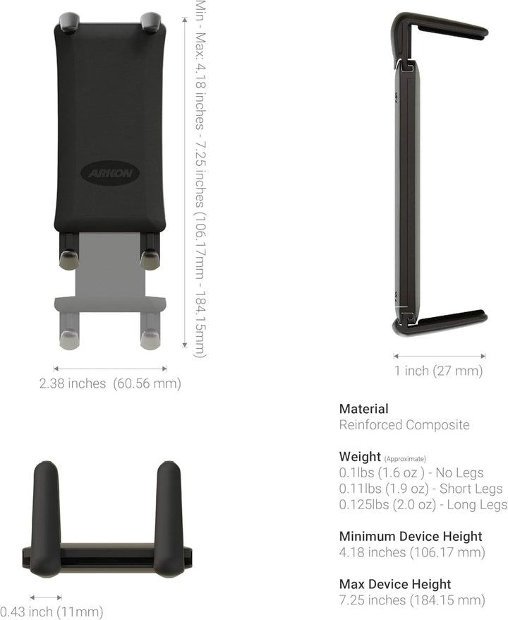 ARKON Kfz-Halterung für iPhone 7, 6S, 6 Plus, iPhone 7 6S, 6, Galaxy Note 5, 4, S7, Schwarz, Halteru