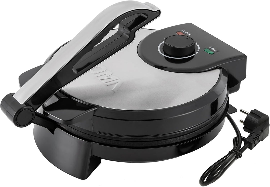 Roti Maker, 1200W Elektrische Edelstahl Doppelseitige Heizung Tortilla Maker, Maismehl Presse, Antih