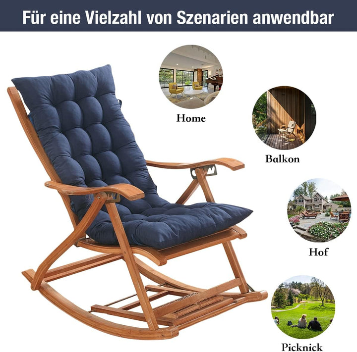 CAVATINY Stuhlkissen Sitzkissen und Rückenkissen für Schaukelstuhl Gartenmöbel Indoor Outdoor Patio