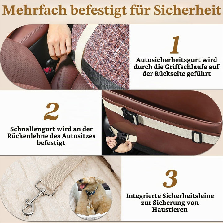 Pawaboo Hund Autositz, Hund Booster Autositz für Klein Hunde, Welpensitz für Auto mit Fest Schnalle