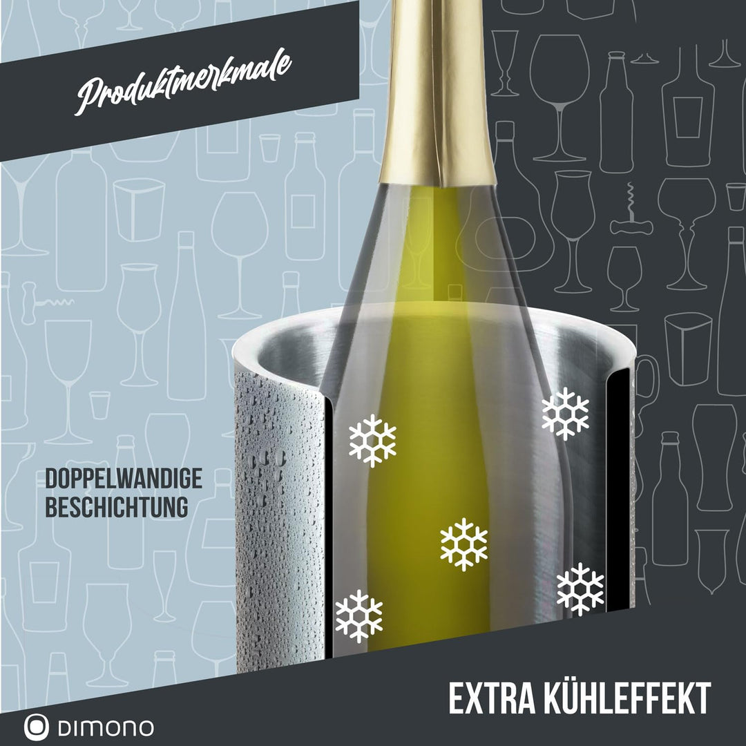 Dimono® Flaschenkühler doppelwandiger Weinkühler Thermo Sektkühler für Wein-Flaschen, Sekt, Champagn