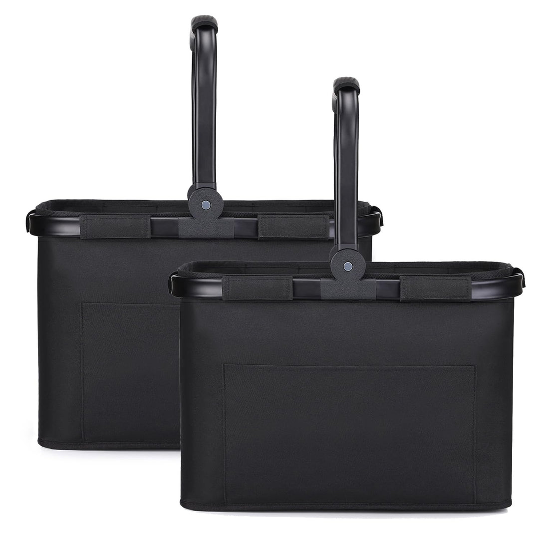 Diurwur 30L Einkaufskorb 2pcs Picknickkorb Faltbar Klappkorb Einkaufstasche mit Aluminiumgriff Faltb