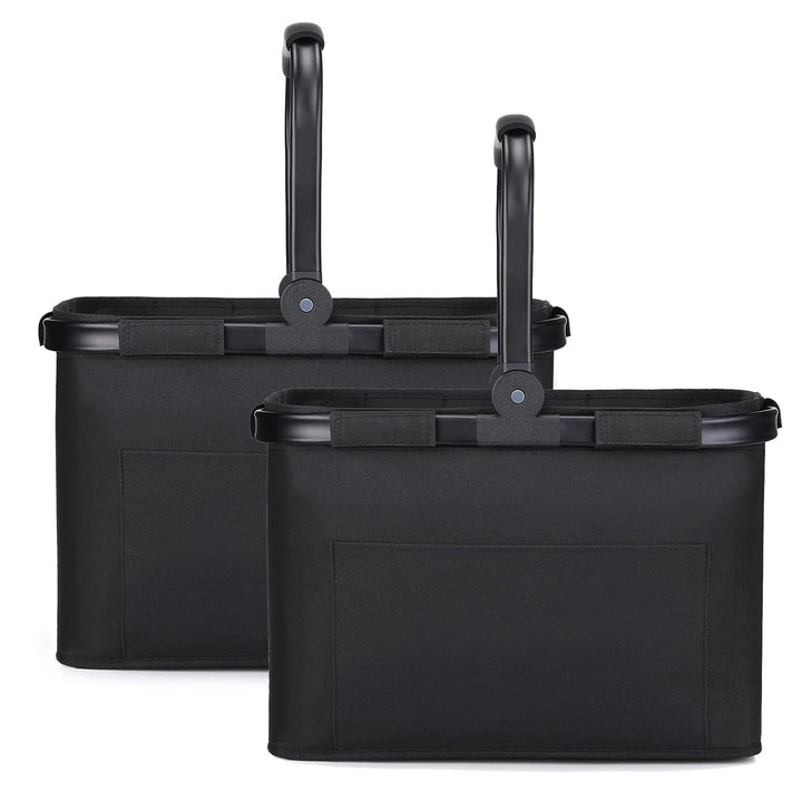Diurwur 30L Einkaufskorb 2pcs Picknickkorb Faltbar Klappkorb Einkaufstasche mit Aluminiumgriff Faltb