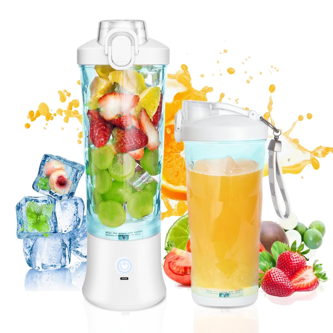 Tragbarer Mixer, USB Wiederaufladbar Kleiner Mixer für Shakes und Smoothies, 6 Klingen Tragbarer Mix