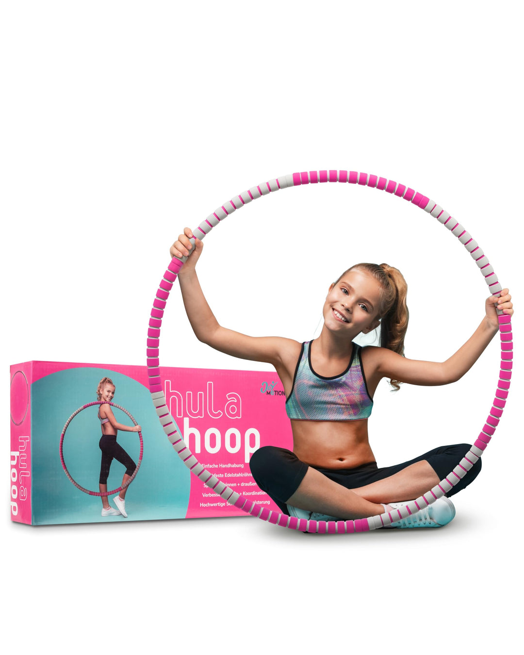 Hula Hoop Reifen Kinder - Hochwertige Schaumstoffpolsterung, 88cm, Edelstahlring, einfaches Handling