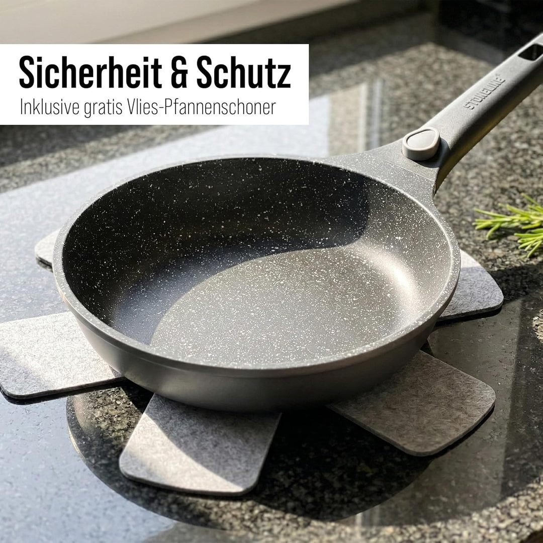 STONELINE SMART Bratpfanne 20 cm, kleine Pfanne Aluguss, Abnehmbarem Griff, Pfanne Induktion, Alle H