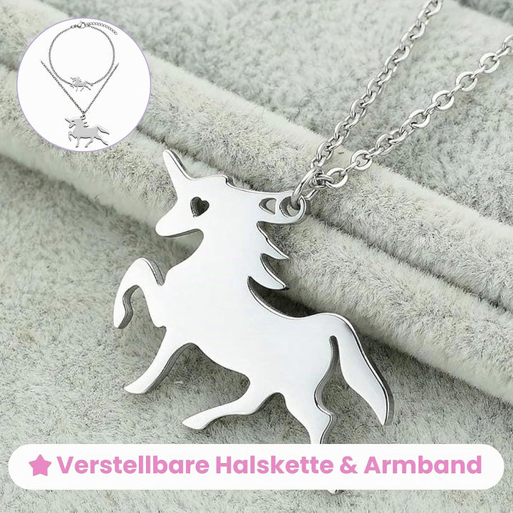 Jewelkeeper Einhorn Spieluhr &amp; Schmuckset für kleine Mädchen - Edelstahl - 3 Einhorngeschenke für Mä