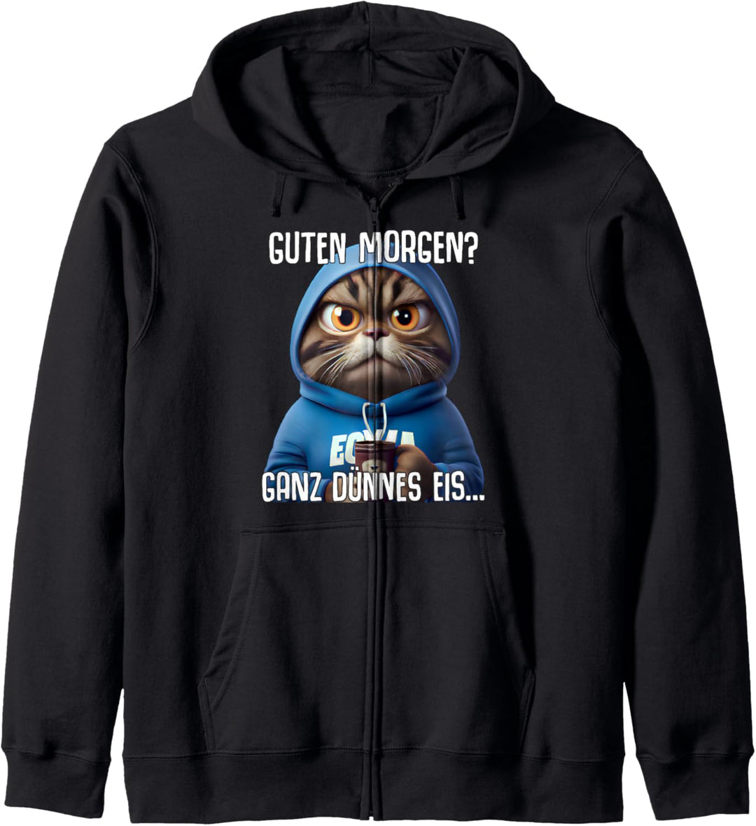 Guten Morgen? Ganz dünnes Eis! Kaffee Spruch Lustig Geschenk Kapuzenjacke