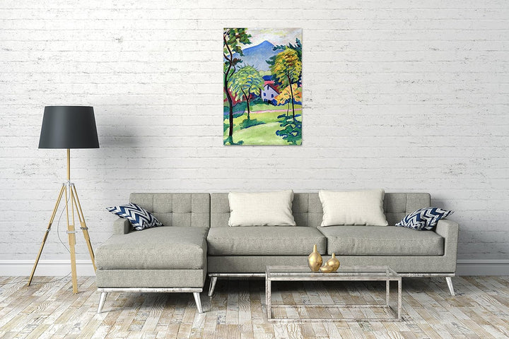 Leinwand (80x120cm): August Macke - Tegernsee Landschaft Anagoria 80x120 cm, 80x120 cm