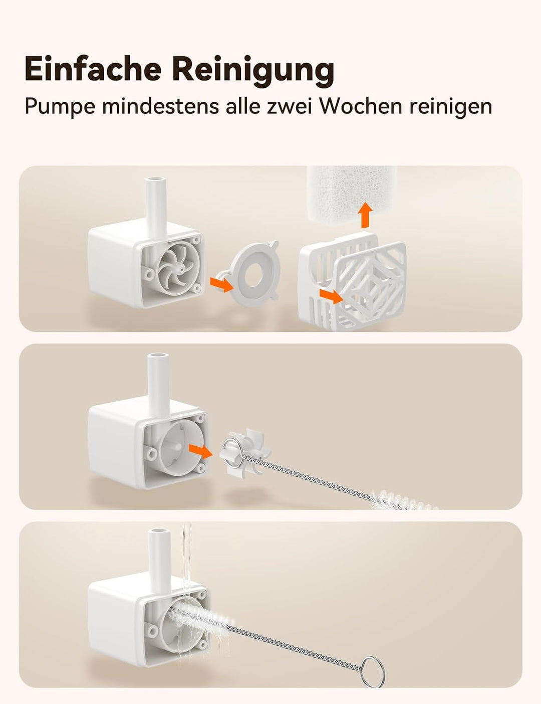 FEELNEEDY Ersatz-Wasserpumpe für 7L Trinkbrunnen für Hunde FN-W14