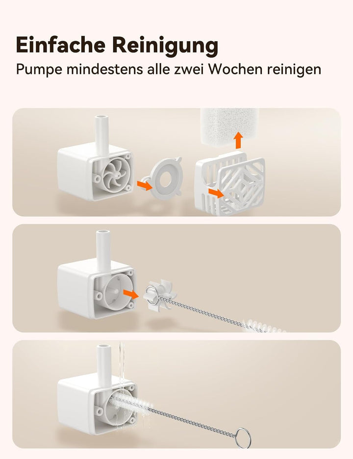 FEELNEEDY Ersatz-Wasserpumpe für 7L Trinkbrunnen für Hunde FN-W14