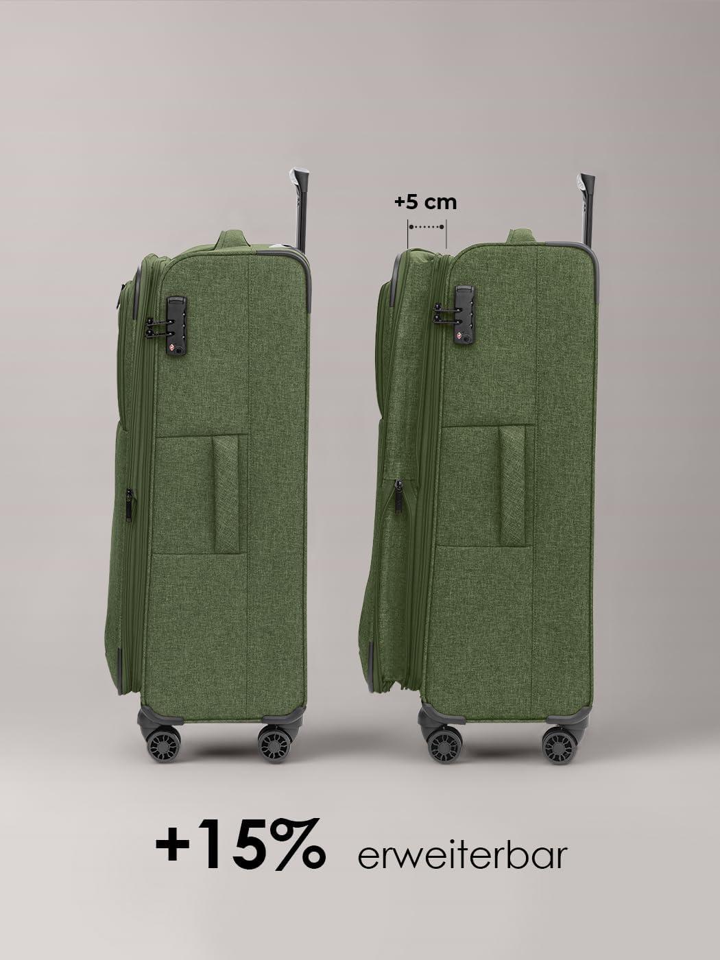 REDOLZ Weichschalen Koffer für Damen &amp; Herren | Leichter Trolley 77 cm mit 4 Doppelrollen &amp; TSA-Schl