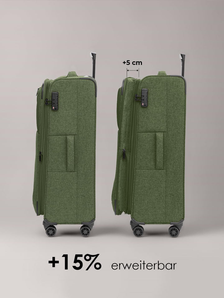 REDOLZ Weichschalen Koffer für Damen &amp; Herren | Leichter Trolley 77 cm mit 4 Doppelrollen &amp; TSA-Schl