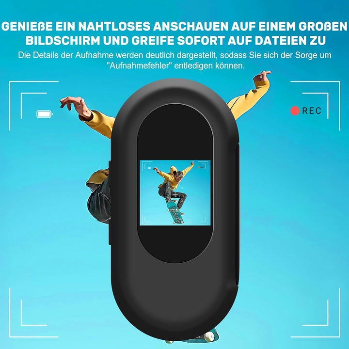 360°Action Cam 1080P Magnetische Taschen-Daumenkamera 120° Weitwinkel Action Kamera, Motorrad Bodyca