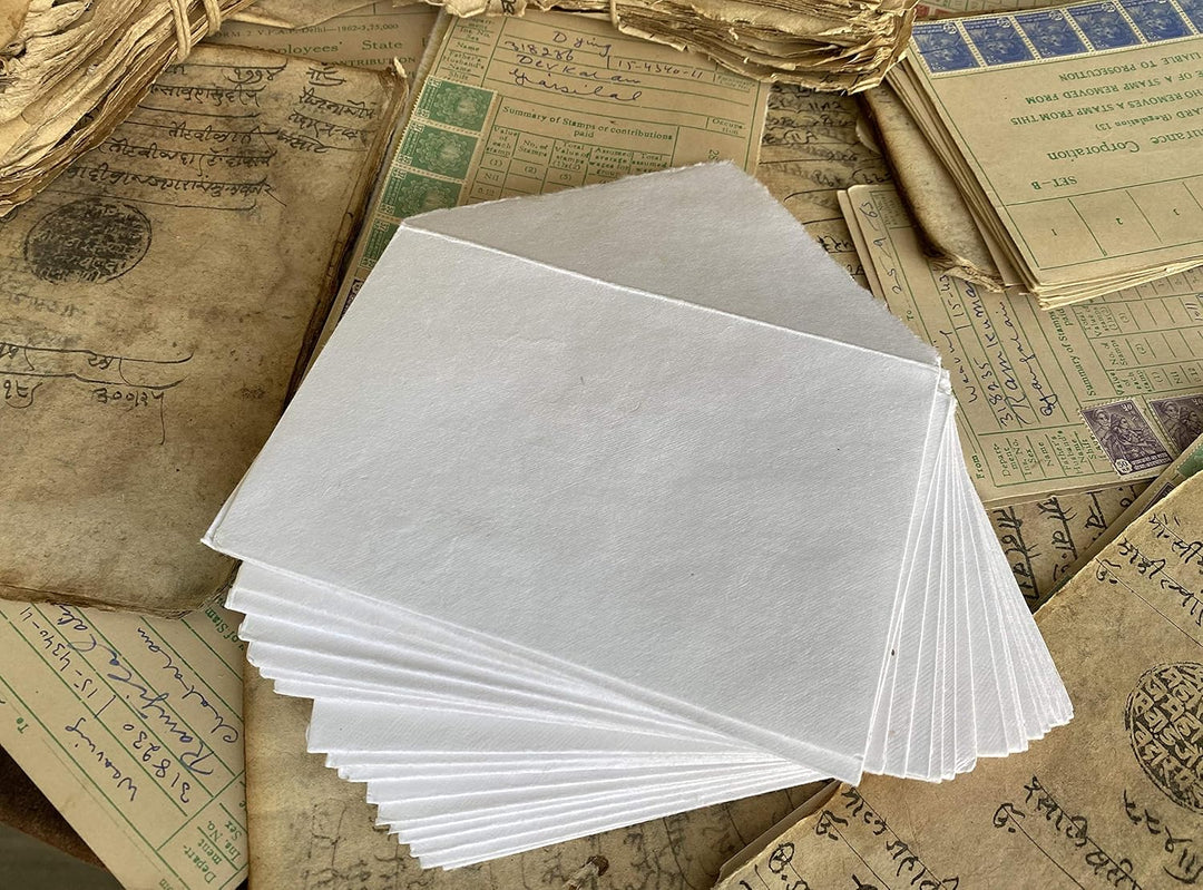 Wanderings Weisse Papierumschläge - Handgemachte Umschläge Mit Rauer Kante - 25 Stück - Für Grusskar
