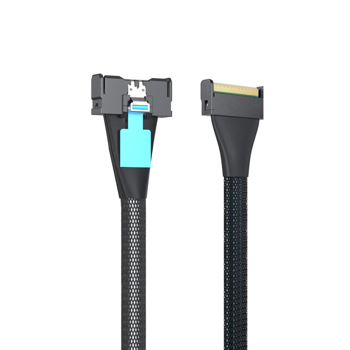 MCIO to MCIO 8X Cable, SFF-TA-1016, Mini Cool Edge IO, Straight, PCIe Gen5, 85-ohm, 0.5-m(1.65ft) MC