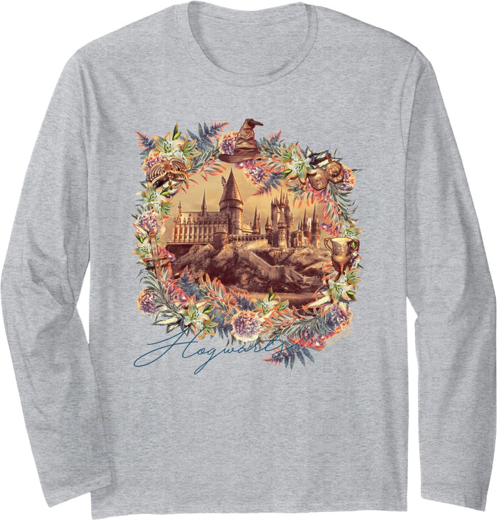 Harry Potter Hogwarts Floral Wreath Langarmshirt