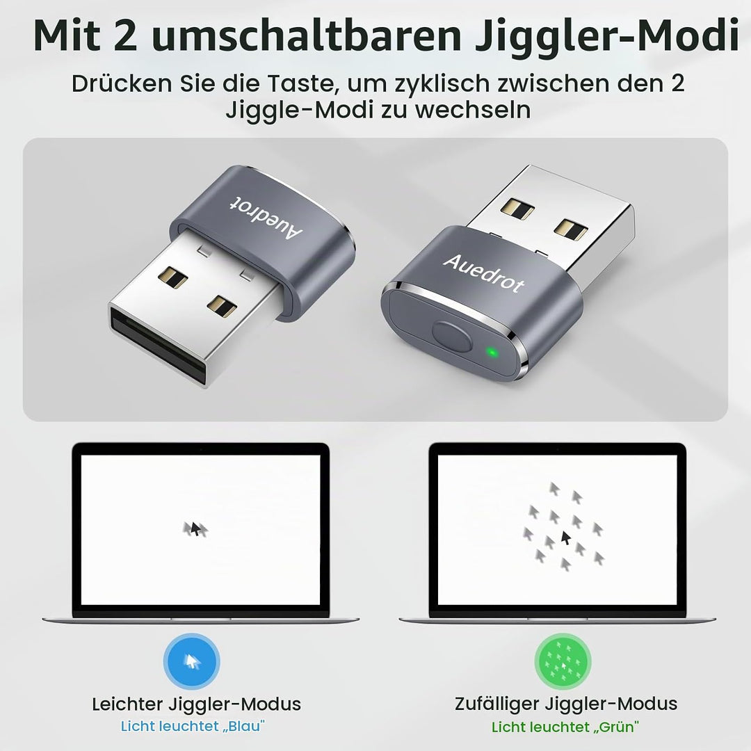 AUEDROT Mouse Jiggler Nicht Nachweisbar USB Mouse Mover mit Schaltertaste, Metall Maus Beweger Autom