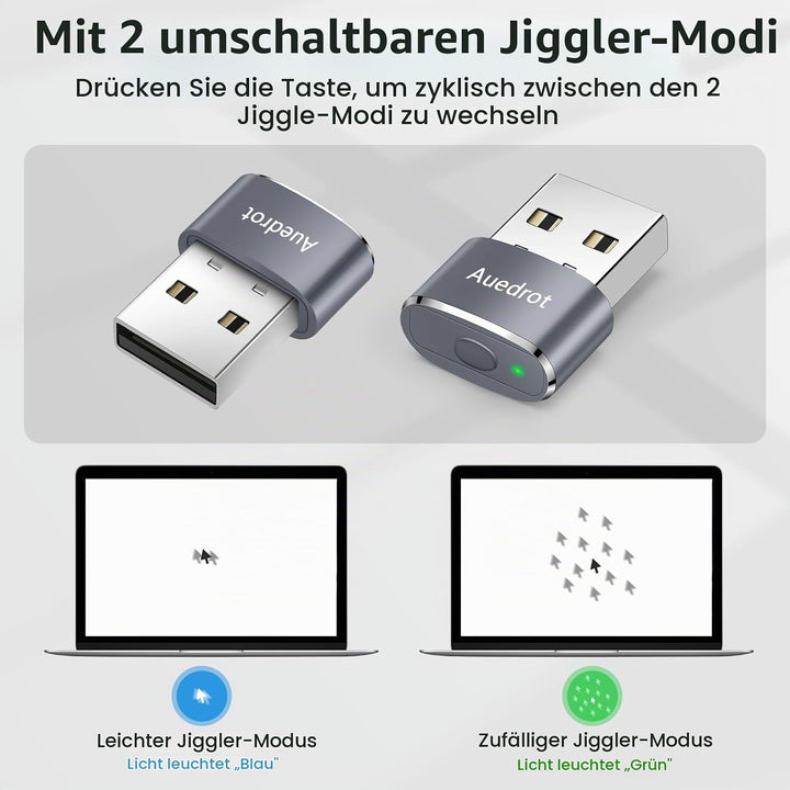 AUEDROT Mouse Jiggler Nicht Nachweisbar USB Mouse Mover mit Schaltertaste, Metall Maus Beweger Autom