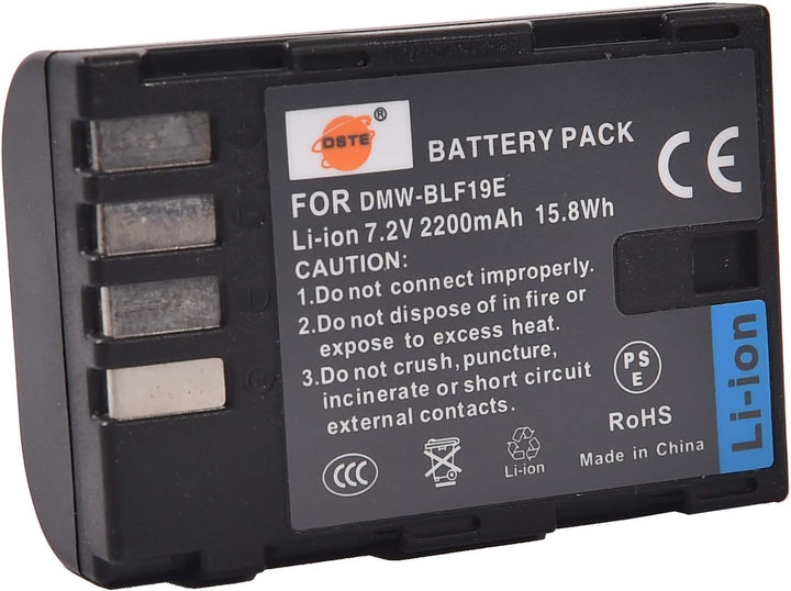 DSTE 2 x DMW-BLF19E Ersatzakku + Dual USB-Ladegerät mit LCD-Display, kompatibel mit DMW-BLF19 und Pa